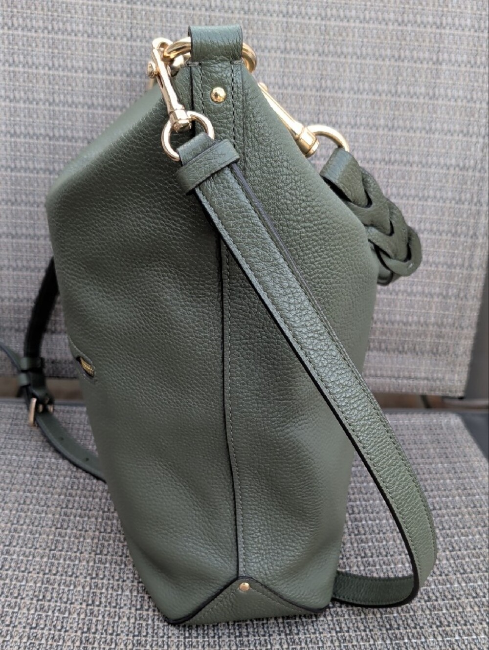 Coach Abbey (F31507) Pebbled Leather Olive Green Shoulder/Crossbody EUC - Picture 4 of 11